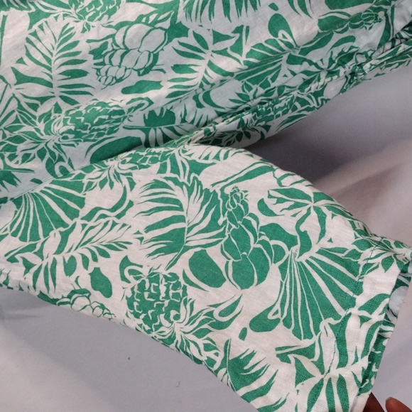 Nicole Miller 100% Linen Floral Top Women's Size 2X - Picture 3 of 7